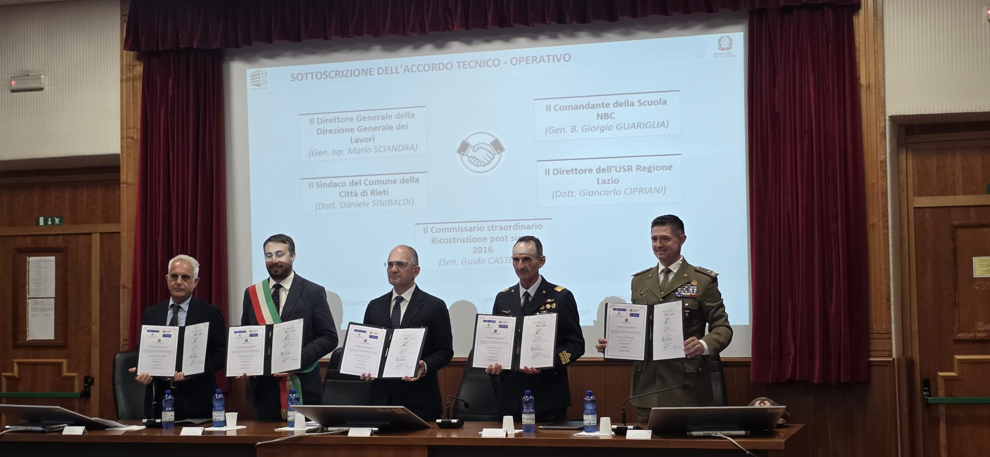 FIRMATO L’ACCORDO PER GLI INTERVENTI DI RIQUALIFICAZIONE DELLA CASERMA “VERDIROSI” DI RIETI