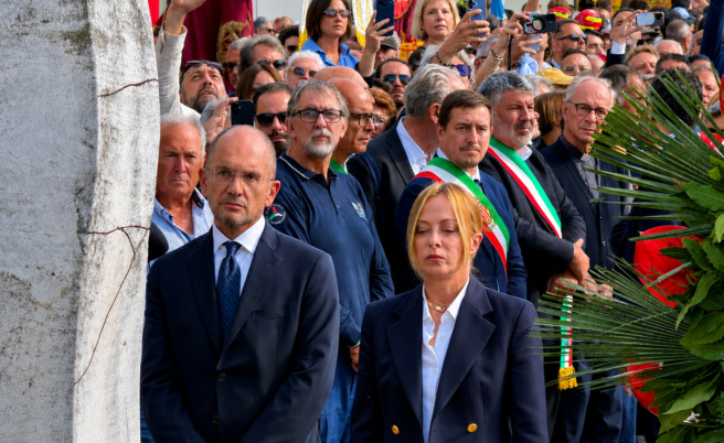 Sisma, dieci anni dopo: Meloni ad Amatrice, Castelli, Trancassini e Rinaldi, «Restituire futuro ai territori»